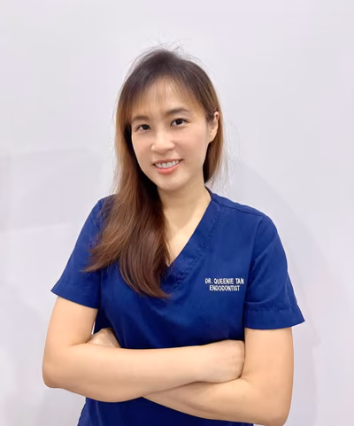 Portrait of Dr. Queenie, Certified Endodontist Specialist at Lau Dental Clinic in Sri Petaling, Kuala Lumpur