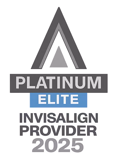 Invisalign Platinum Elite Provider 2025 badge